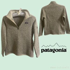 Patagonia Neutral Beige/Grey Quarter-Zip Fleece. Girls XL (14)